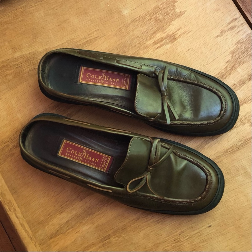 Vintage Cole Haan Brown Leather Mule Loafer/Slip-on Boat shoe